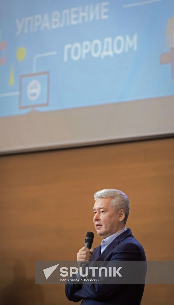 Moscow Mayor Sergei Sobyanin meets with students at Russian Presidential Academy of National Economy and Public Administration