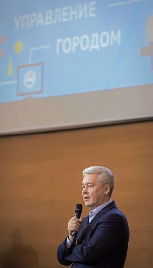 Moscow Mayor Sergei Sobyanin meets with students at Russian Presidential Academy of National Economy and Public Administration