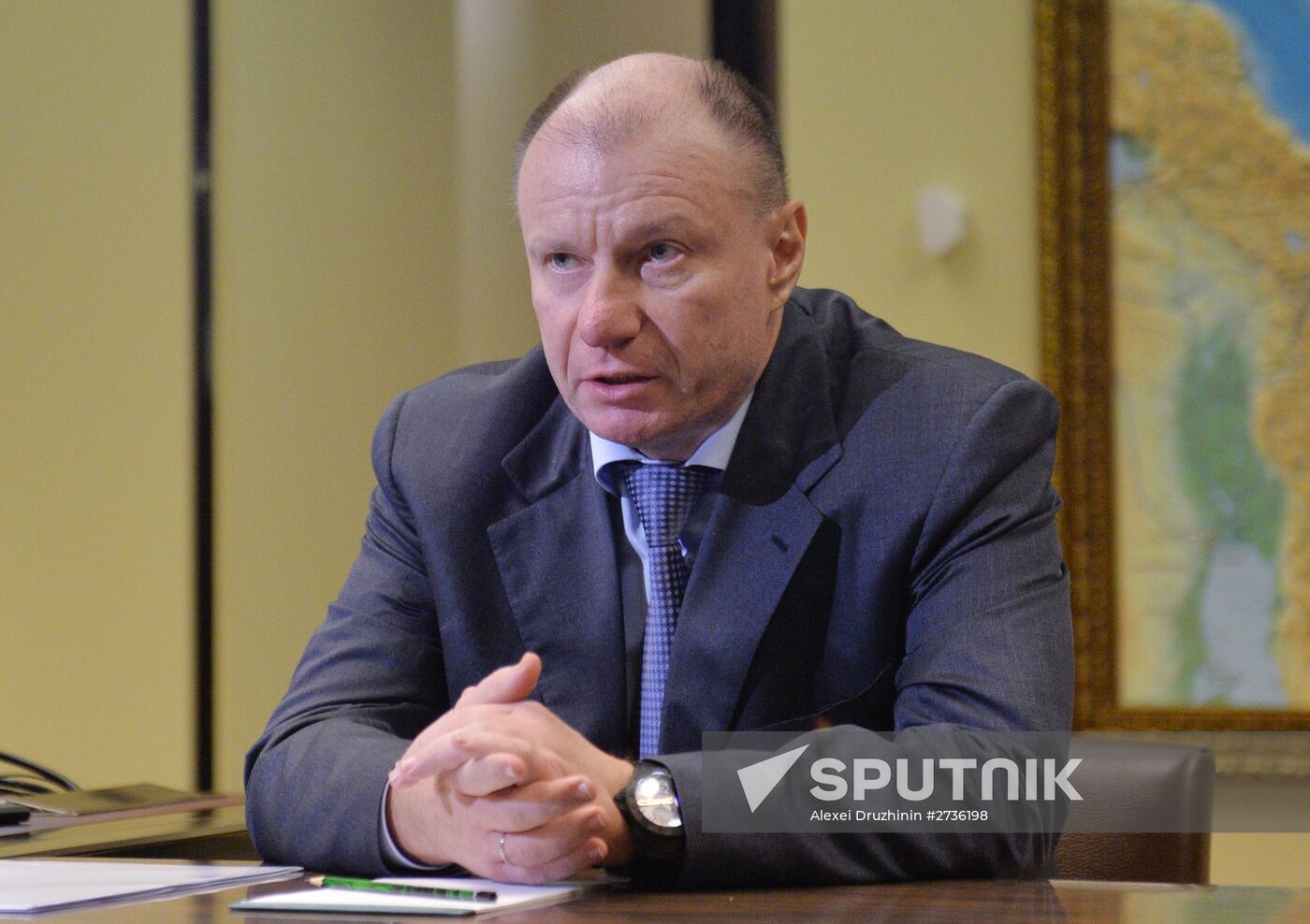 Vladimir Putin meets with Norilsk Nickel general director Vladimir Potanin