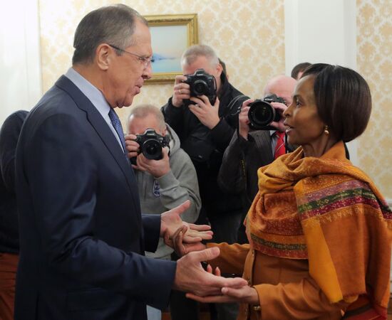 Russian Foreign Minister Sergei Lavrov meets with Maite Nkoana-Mashabane