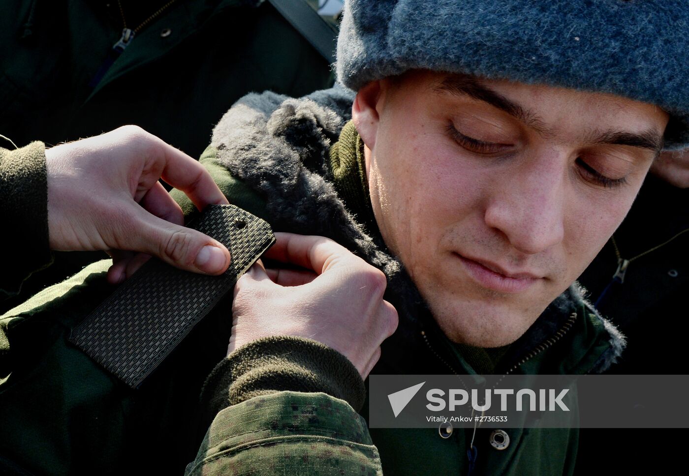 Calling up for miltiary service in Russian towns