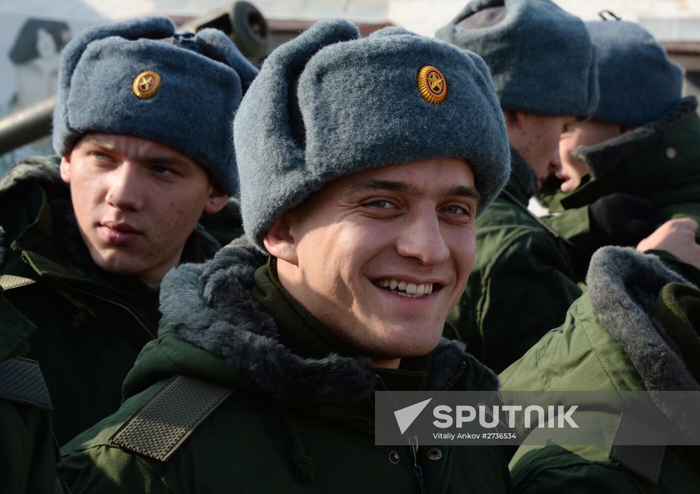Calling up for miltiary service in Russian towns