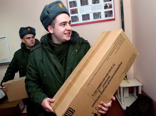 Calling up for miltiary service in Russian towns