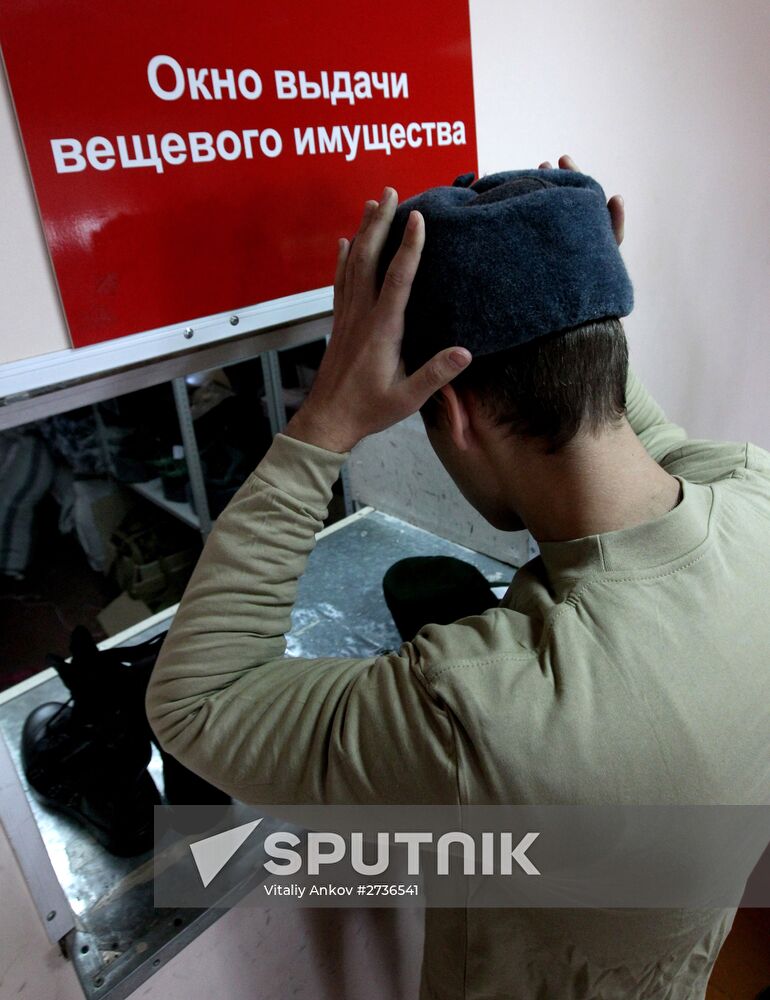 Calling up for miltiary service in Russian towns