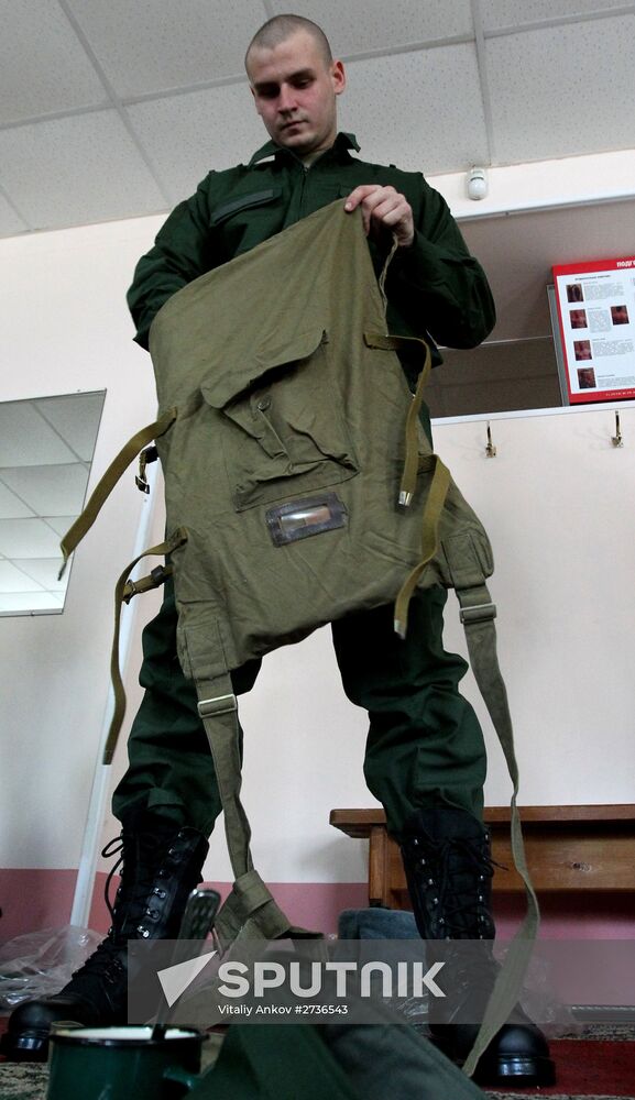Calling up for miltiary service in Russian towns