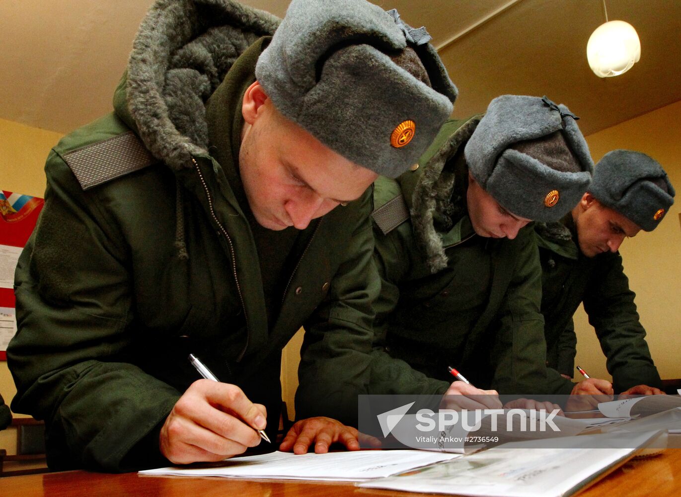 Calling up for miltiary service in Russian towns