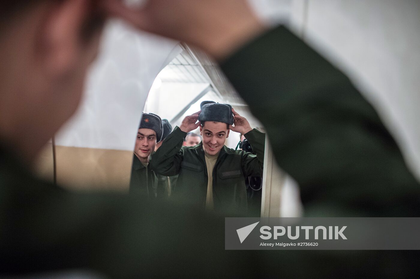 Calling up for miltiary service in Russian towns