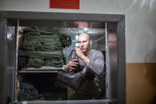 Calling up for miltiary service in Russian towns