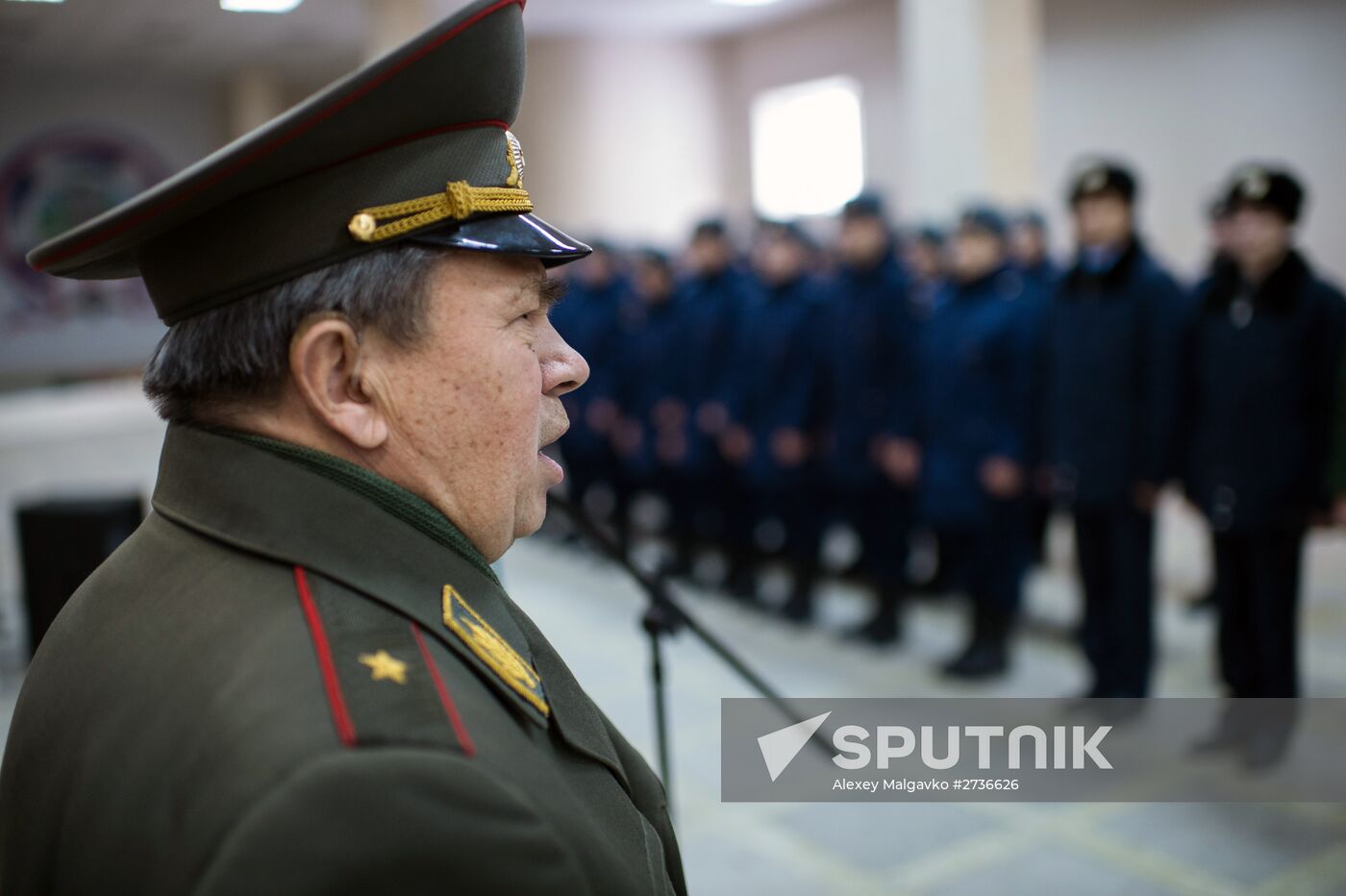 Calling up for miltiary service in Russian towns