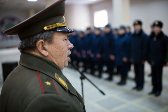 Calling up for miltiary service in Russian towns