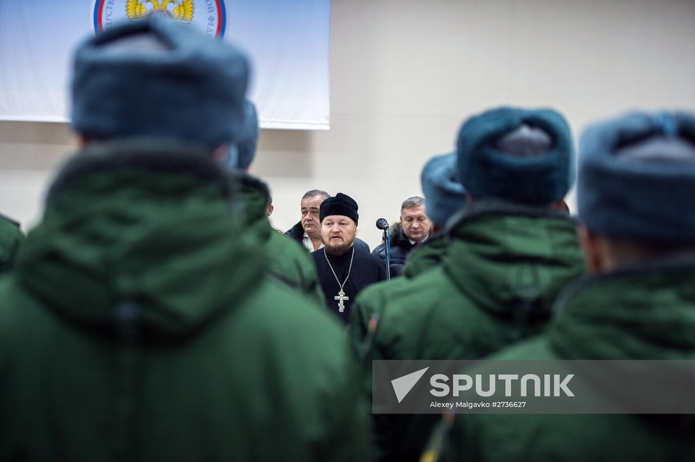 Calling up for miltiary service in Russian towns