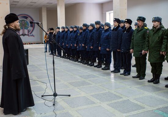 Calling up for miltiary service in Russian towns
