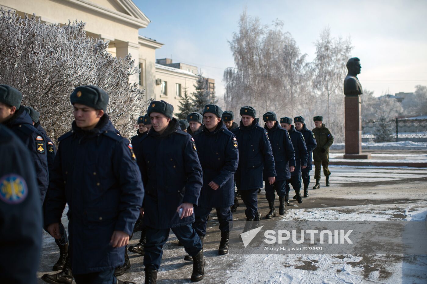 Calling up for miltiary service in Russian towns
