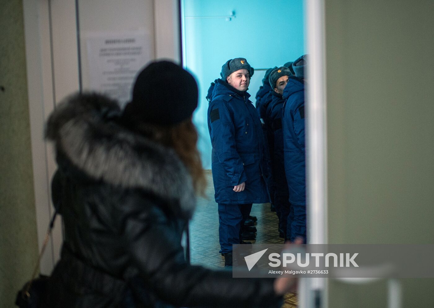 Calling up for miltiary service in Russian towns