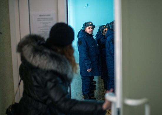 Calling up for miltiary service in Russian towns