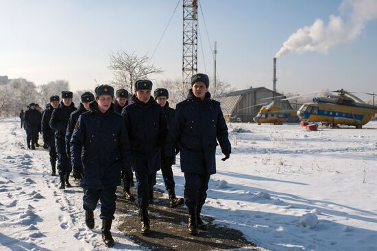 Calling up for miltiary service in Russian towns