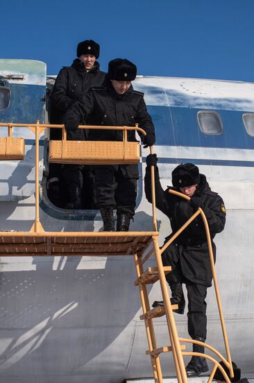 Calling up for miltiary service in Russian towns