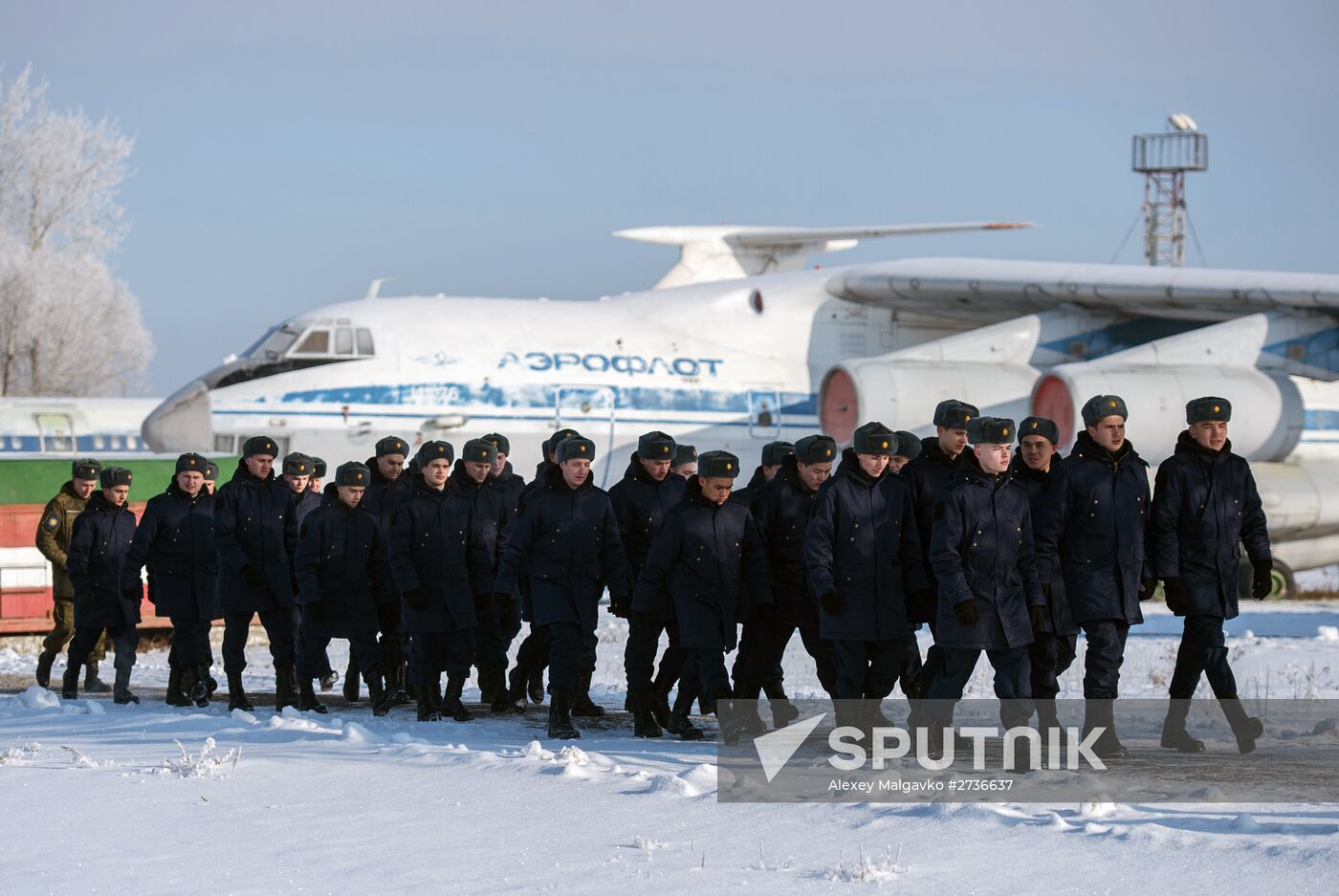 Calling up for miltiary service in Russian towns
