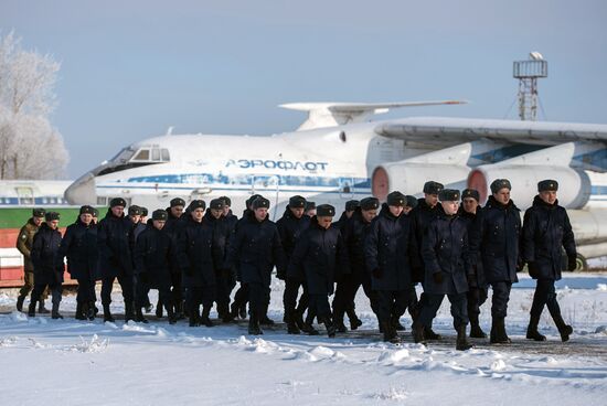 Calling up for miltiary service in Russian towns