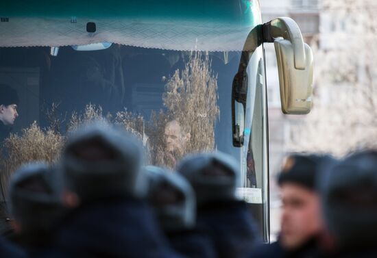Calling up for miltiary service in Russian towns