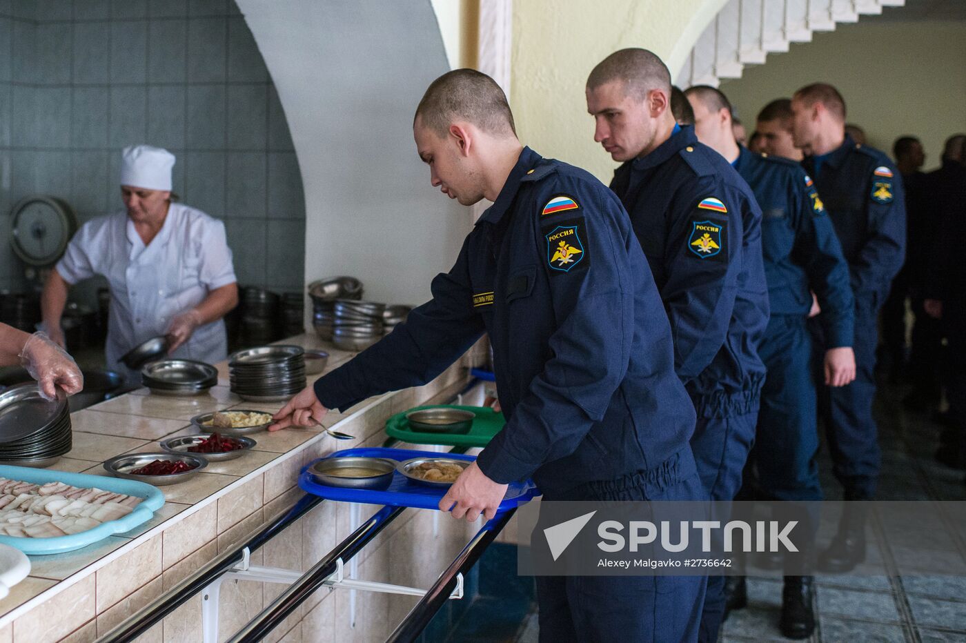 Calling up for miltiary service in Russian towns