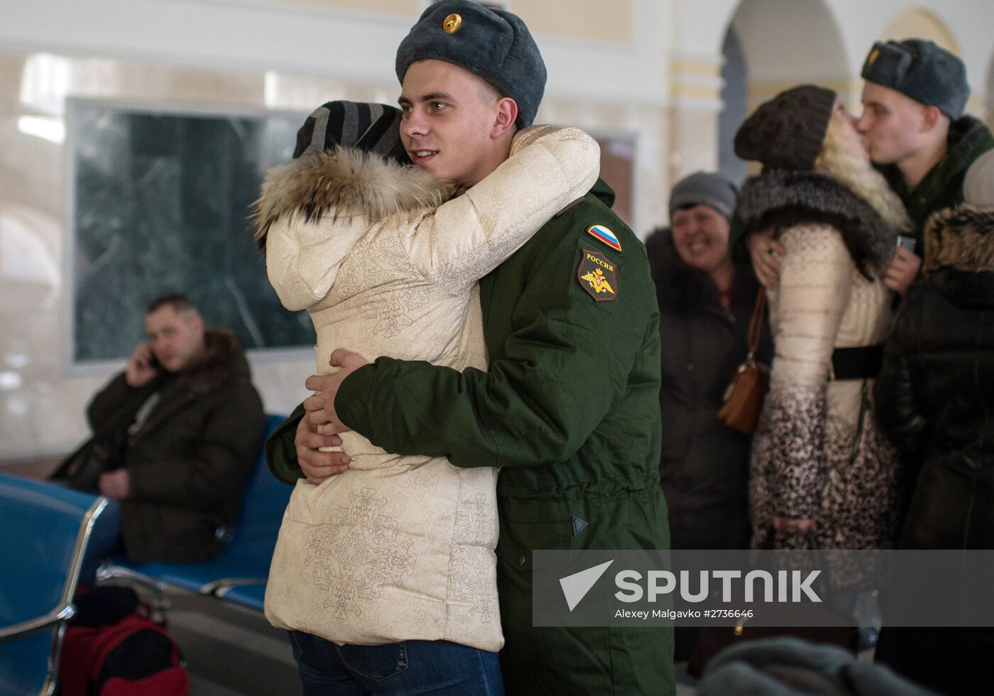 Calling up for miltiary service in Russian towns