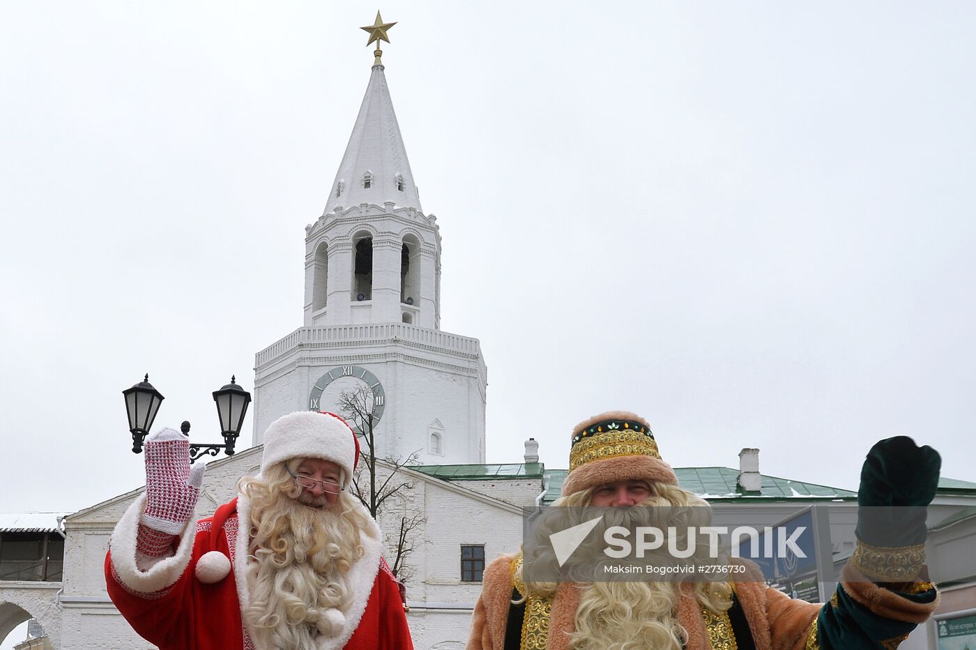 Santa Claus meets his Tatar counterpart Kysh Babai in Kazan