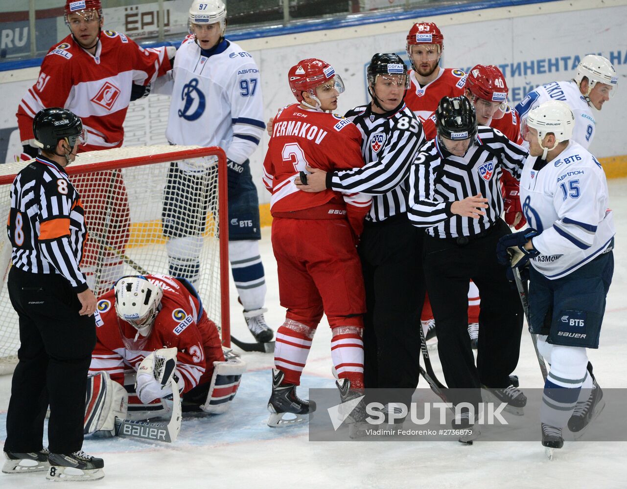 Kontinental Hockey League. Spartak vs. Dynamo Moscow