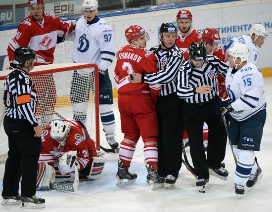 Kontinental Hockey League. Spartak vs. Dynamo Moscow