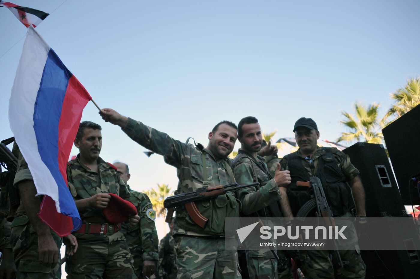 Rally in Tartus in support of Russian air force operation