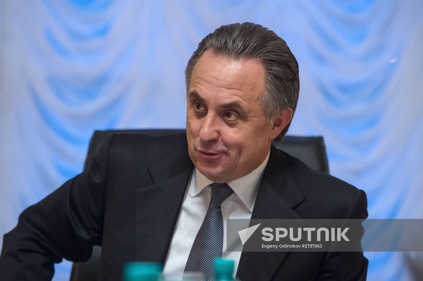 Russian Minister of Sport Vitaly Mutko gives news conference