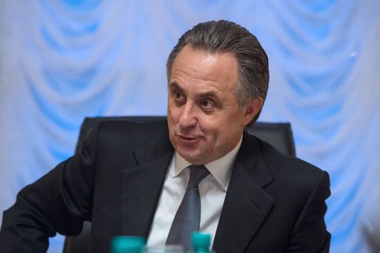 Russian Minister of Sport Vitaly Mutko gives news conference