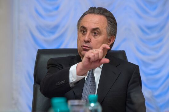 Russian Minister of Sport Vitaly Mutko gives news conference