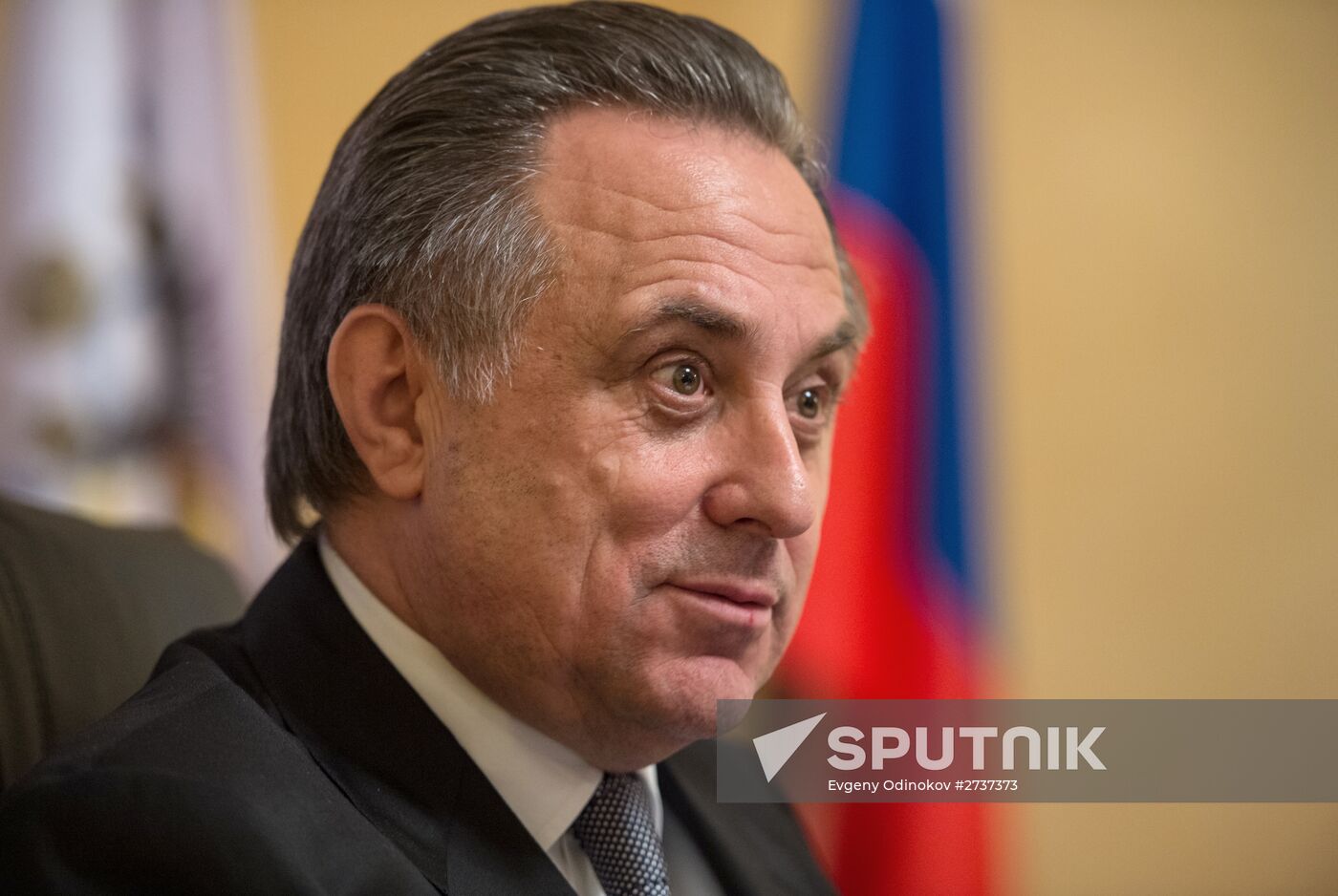 Russian Minister of Sport Vitaly Mutko gives news conference