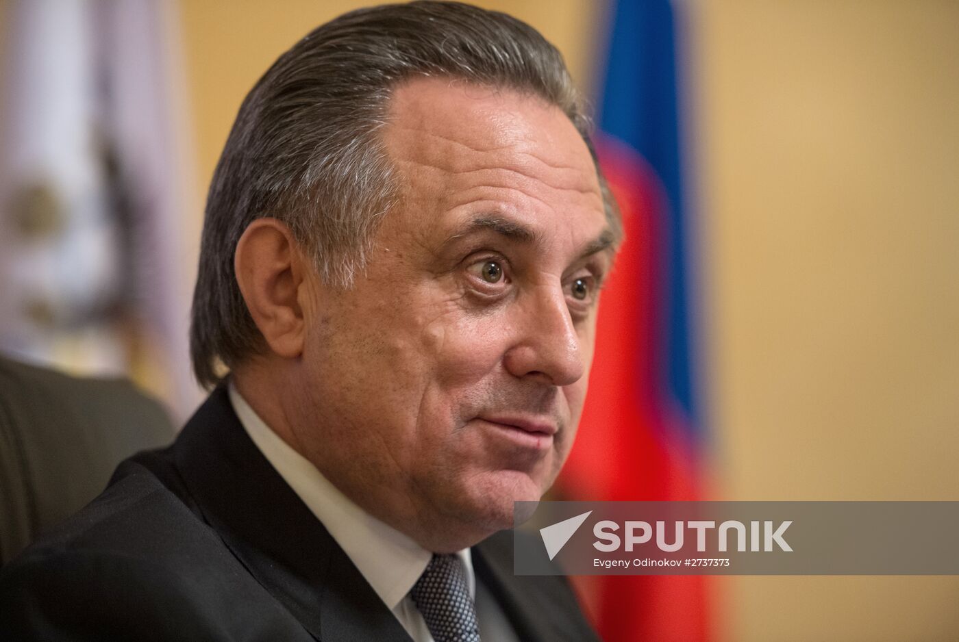 Russian Minister of Sport Vitaly Mutko gives news conference