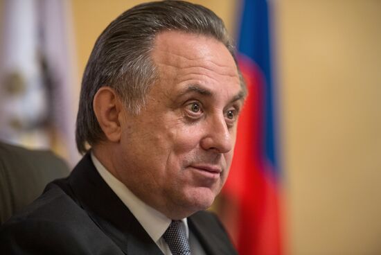 Russian Minister of Sport Vitaly Mutko gives news conference