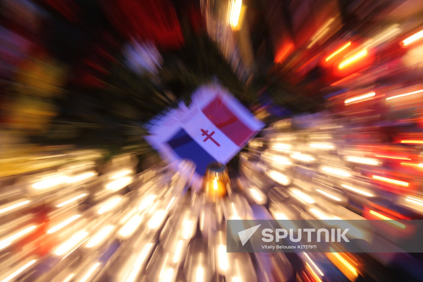 Flowers at French embassy in Moscow