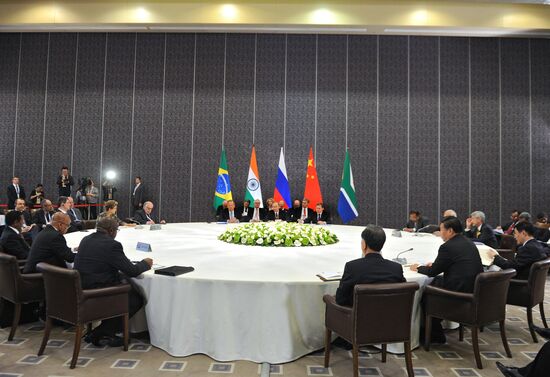 Russian President Vladimir Putin takes part in unofficial BRICS summit in Antalya