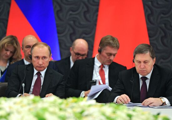 Russian President Vladimir Putin takes part in informal BRICS summit in Antalya