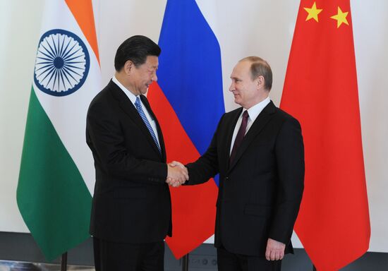 Russian President Vladimir Putin takes part in informal BRICS summit in Antalya