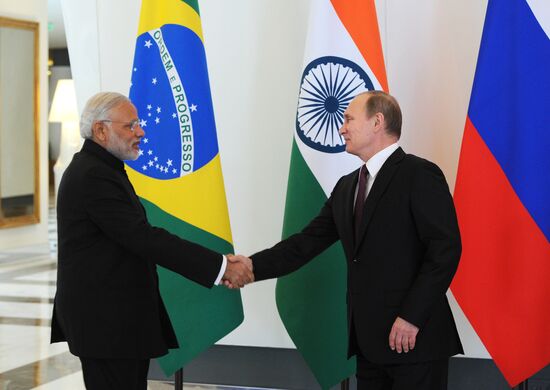 Russian President Vladimir Putin takes part in informal BRICS summit in Antalya