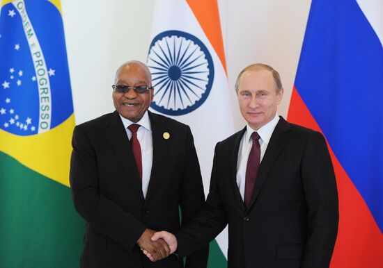 Russian President Vladimir Putin takes part in informal BRICS summit in Antalya