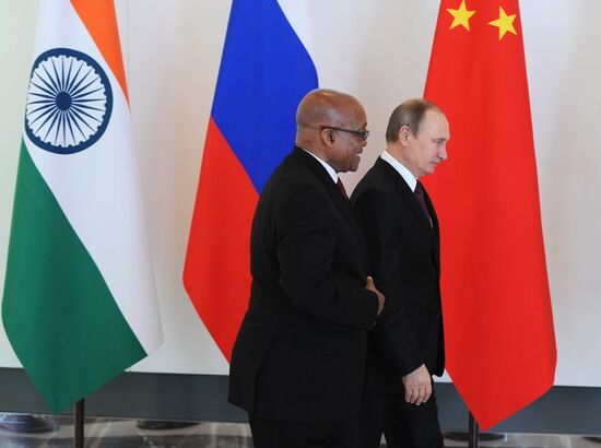 Russian President Vladimir Putin takes part in informal BRICS summit in Antalya