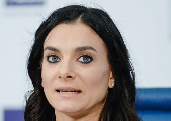 Press conference by Russian track-and-field athletes
