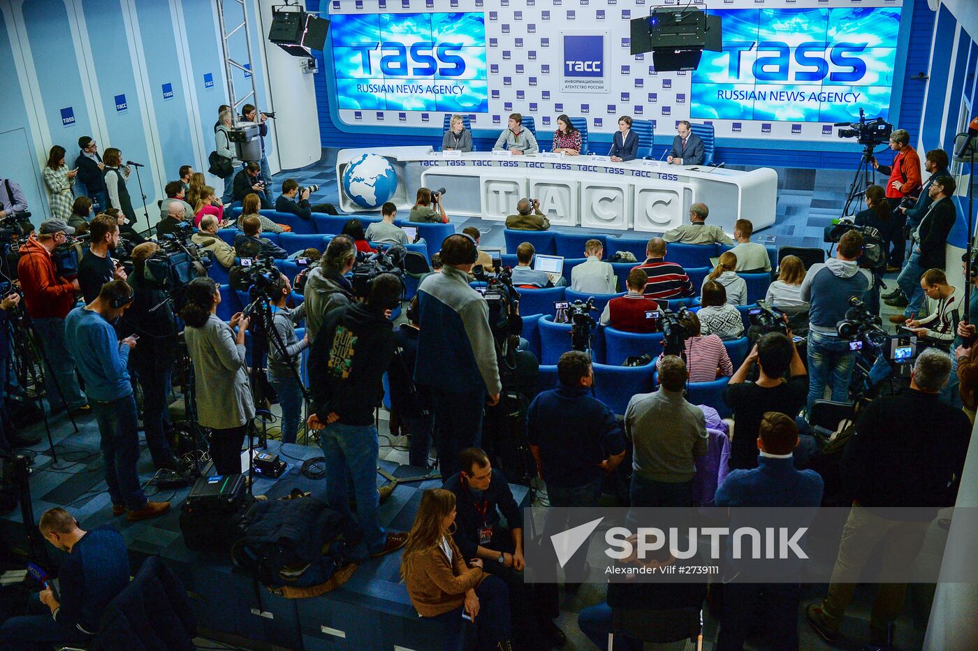 Press conference by Russian track-and-field athletes