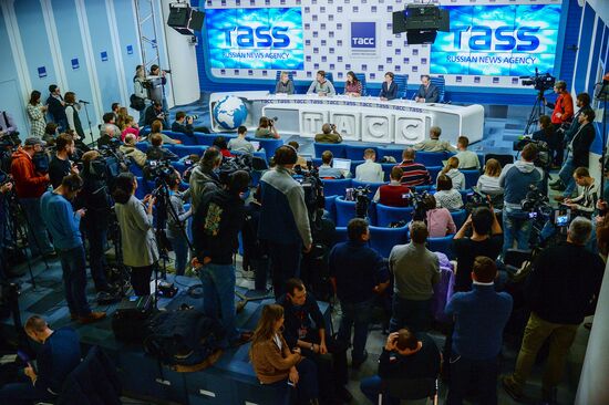 Press conference by Russian track-and-field athletes