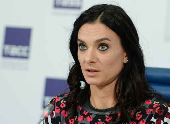 Press conference by Russian track-and-field athletes