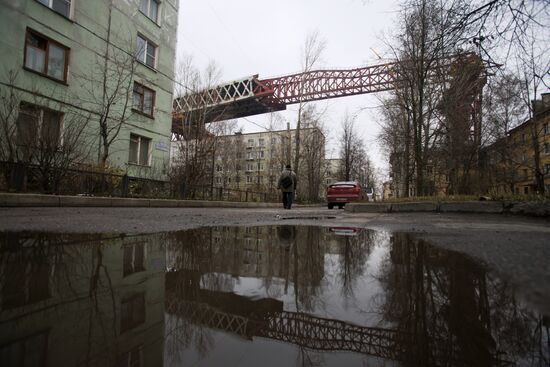Building double-deck bridge across Sea Canal in St.Petersburg