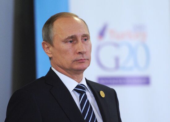Russian President Vladimir Putin participates in G20 summit in Turkey