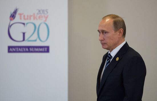 Russian President Vladimir Putin participates in G20 summit in Turkey